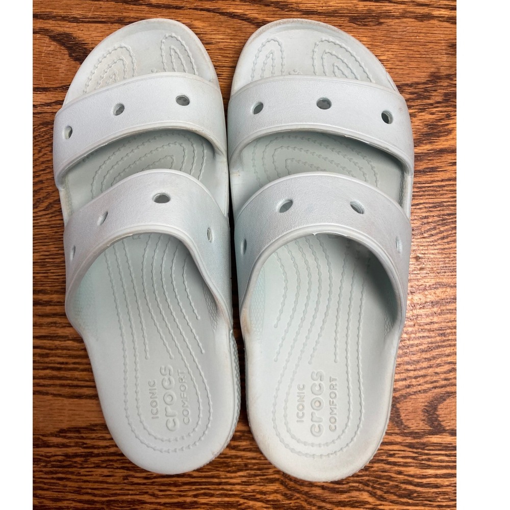 Crocs Classic Sandals Light Blue Mint Double Strap Slides Womens 8 Mens 6 - Picture 5 of 6